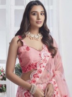 Peach Premium Net Lehenga Choli